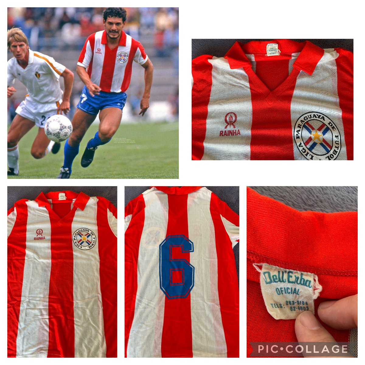 Paraguay <a href="/Albirroja/">Selección Paraguaya</a> #matchworn 1986. Probably, worn by midfielder Jorge Amado Nunes. #classicfootballshirts #oldiesbutgoldies #soccer #soccerjerseycollector