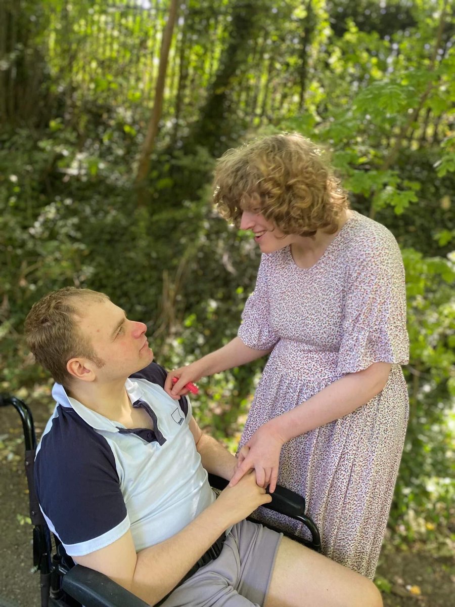 These two beautiful humans have been best friends since they were tots &amp; have lived together since they were 16. Both have severe learning disabilities &amp; neither use spoken words to communicate. They just ‘get each other’ in the most special way. This picture speaks volumes ❤️❤️
