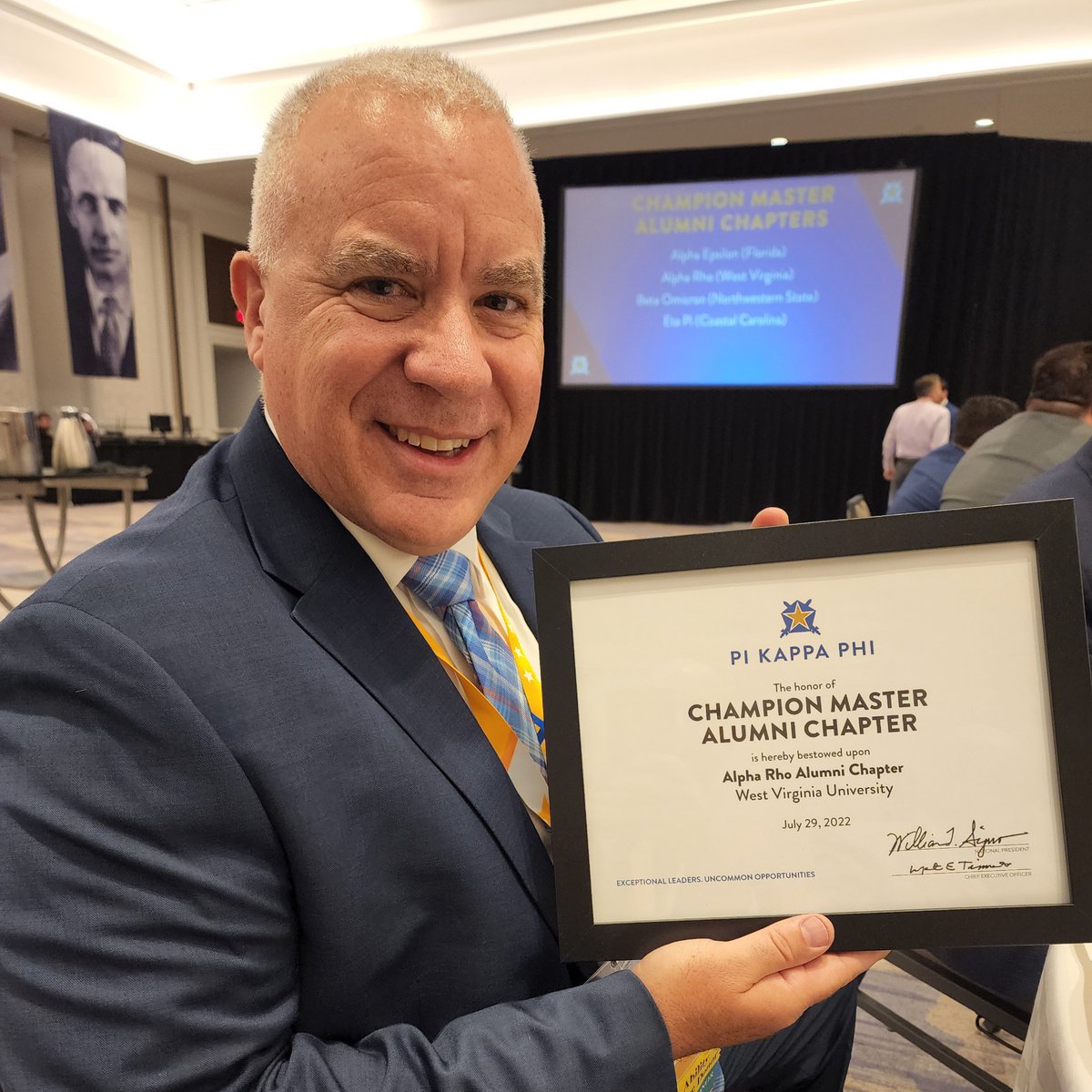 The APAC once again brings home the Champion Master Alumni Chapter award at #SC57. Thanks for leaving on a high note <a href="/tbegley/">Tom Begley</a>. We’ll carry that torch bright into the future. <a href="/PiKappaPhi/">Pi Kappa Phi</a> #ExceptionalLeaders