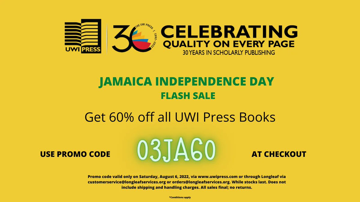 UWIPRESS (@uwipress) on Twitter photo Pre-order with <a href="/Longleafserv/">Longleaf Services</a> using the promotional code 03JA60 via email, customerservice@longleafservices.org or orders@longleafservices.org or telephone, 800-848-6224. Save the date on Saturday, August 6, 2022, for <a href="/UWIPRESS/">UWIPRESS</a> flash sale via uwipress.com.
#UWIPress Pre-order with <a href="/Longleafserv/">Longleaf Services</a> using the promotional code 03JA60 via email, customerservice@longleafservices.org or orders@longleafservices.org or telephone, 800-848-6224. Save the date on Saturday, August 6, 2022, for <a href="/UWIPRESS/">UWIPRESS</a> flash sale via uwipress.com.
#UWIPress