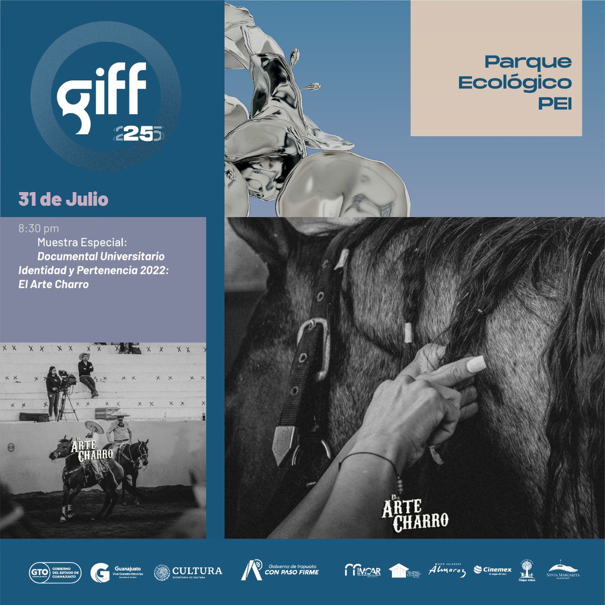 ¡Ya hay nueva fecha para la proyección de @artecharro_giff 📽️! En esta cinta apreciaremos el trabajo y talento de los jóvenes irapuatenses. Nos vemos este 31 de julio en el #PEI ubicado en: Av. Villas de Irapuato #2278, Ejido San José de Jorge López. #MásCinePorFavor