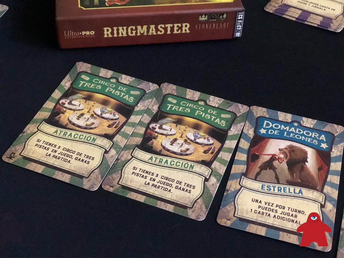 Cuentameunjuego's tweet photo. ¡Bienvenidas y bienvenidos al Mayor Espectáculo del Mundo!
Ringmaster, ¡Pasen y Vean! es un juego de #JustinGary ilustrado por #RodMendez y editado por @Tcgfactory
👥De 2 a 4 personas.
⏱10 minutos.
🎪A partir de 13 años.
#ElJuegoDeMesaEsCultura https://t.co/cBAHY4pddx