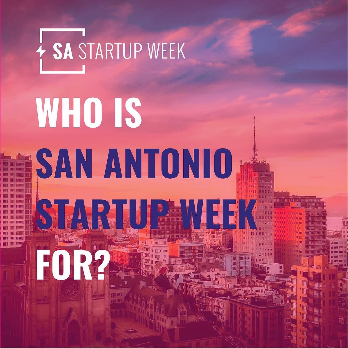 sastartupweek's tweet photo. San Antonio Startup Week is for everyone, whether you own your coffee shop, starting up a tech company, a marketing agency or even if you're just a curious entrepreneur.
We believe in the power of community to bring people together and give them a sense of belonging. https://t.co/bR3gdBs402