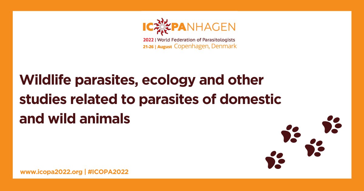 Wildlife #parasites, #ecology and studies related to parasites of animals - delve into these exciting topics at #ICOPA2022 on 21-26 August 2022 in #Copenhagen. 
💡 Learn more: bit.ly/3AR0Gkz
#ICOPAnhagen