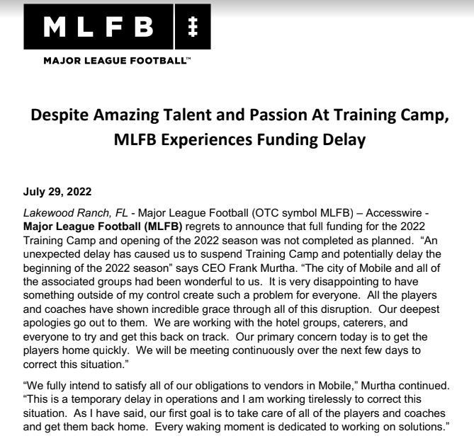 Statement from #MLFB