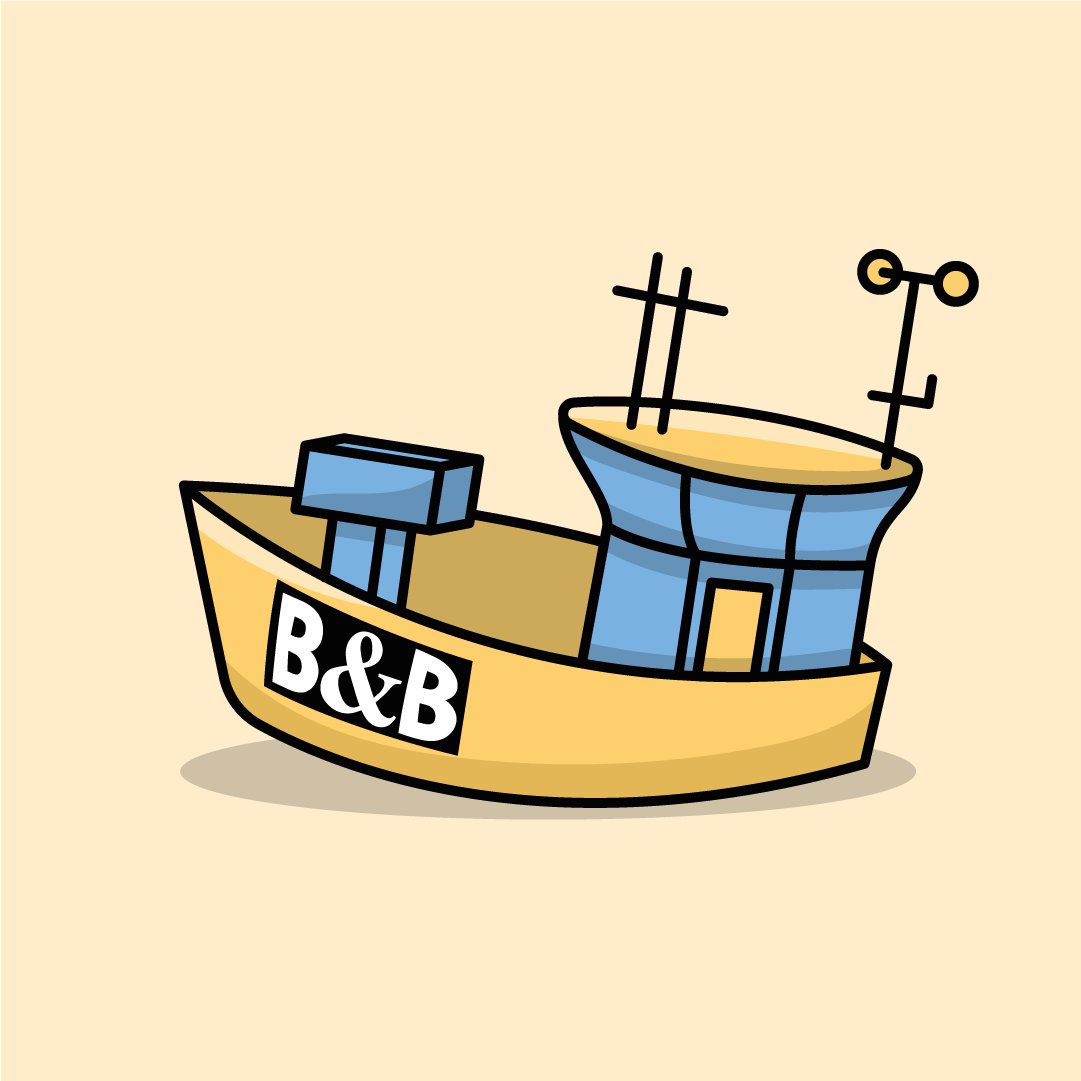 Hey! Finishing up Friday by sharing this final illustration from the #seaside themed work I've been creating recently.

#Selsey is well known for It's crab and lobster, so obviously a fishing boat was necessary to include in the collection of British Seaside Holiday Illustrations