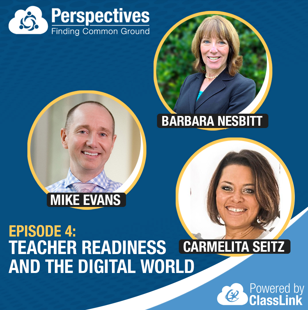 #FlashbackFriday to Episode 4 of Perspectives! Revisit @jpdevanney’s conversation with industry experts @nesbitbj, @atilamrac, and Mike Evans to discuss their perspectives on supporting #teacherreadiness in the digital world. Listen Now: bit.ly/3wHPdRG