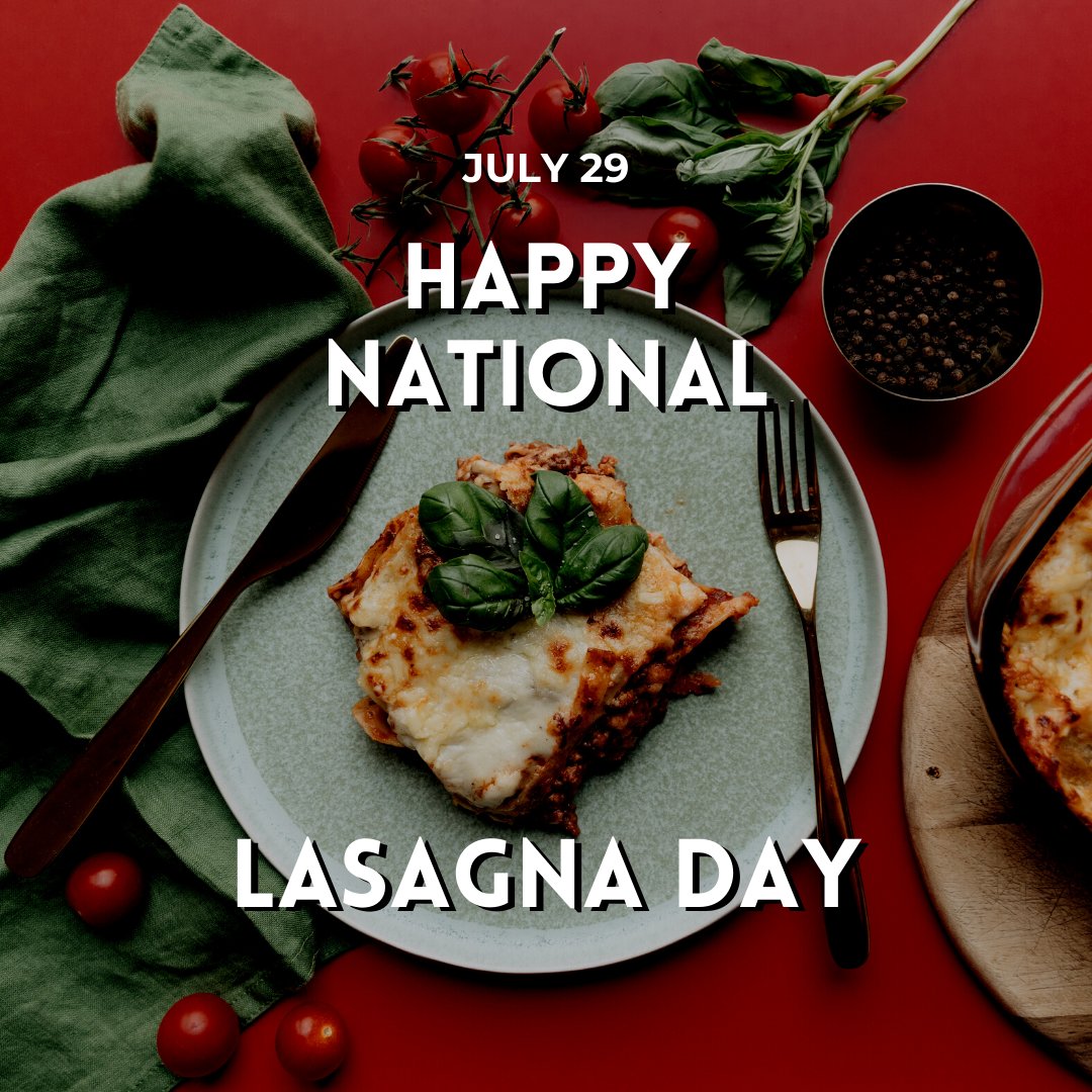 CulinaryCultur1's tweet photo. Happy Lasagna Day! The word Lasagna is believed to have been derived from the Greek word "Lasanon“, which means "cooking pot". It looks like one-pot meals were a trend back in the day too! What are some of your favorite one-pot dishes? #CulinaryCulture #FoodHoliday #Lasagna https://t.co/xt77AxQDk5