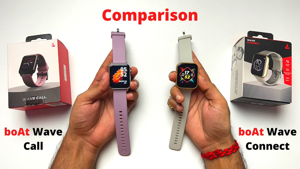 sdubeyofficial's tweet photo. boAt Wave Call vs Boat Wave Connect | Full Specs Comparison | Shocking Result | Best Smartwatch #boatwavecallvsboatwaveconnect #Smartwatchcomparison #comparison 

full video: https://t.co/9FkYwgRTc5 https://t.co/HfNqTY7mar