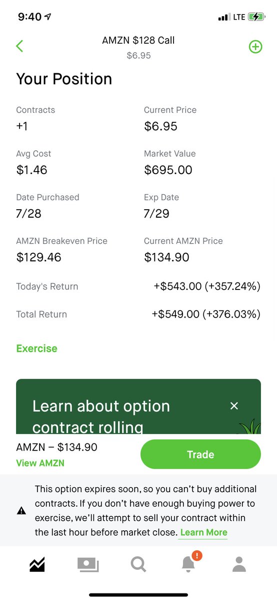 Infamous_Elmo's tweet photo. @STXRBOY999 I snagged 1 $amzn yesterday. Went crazy https://t.co/poCDWlXunv