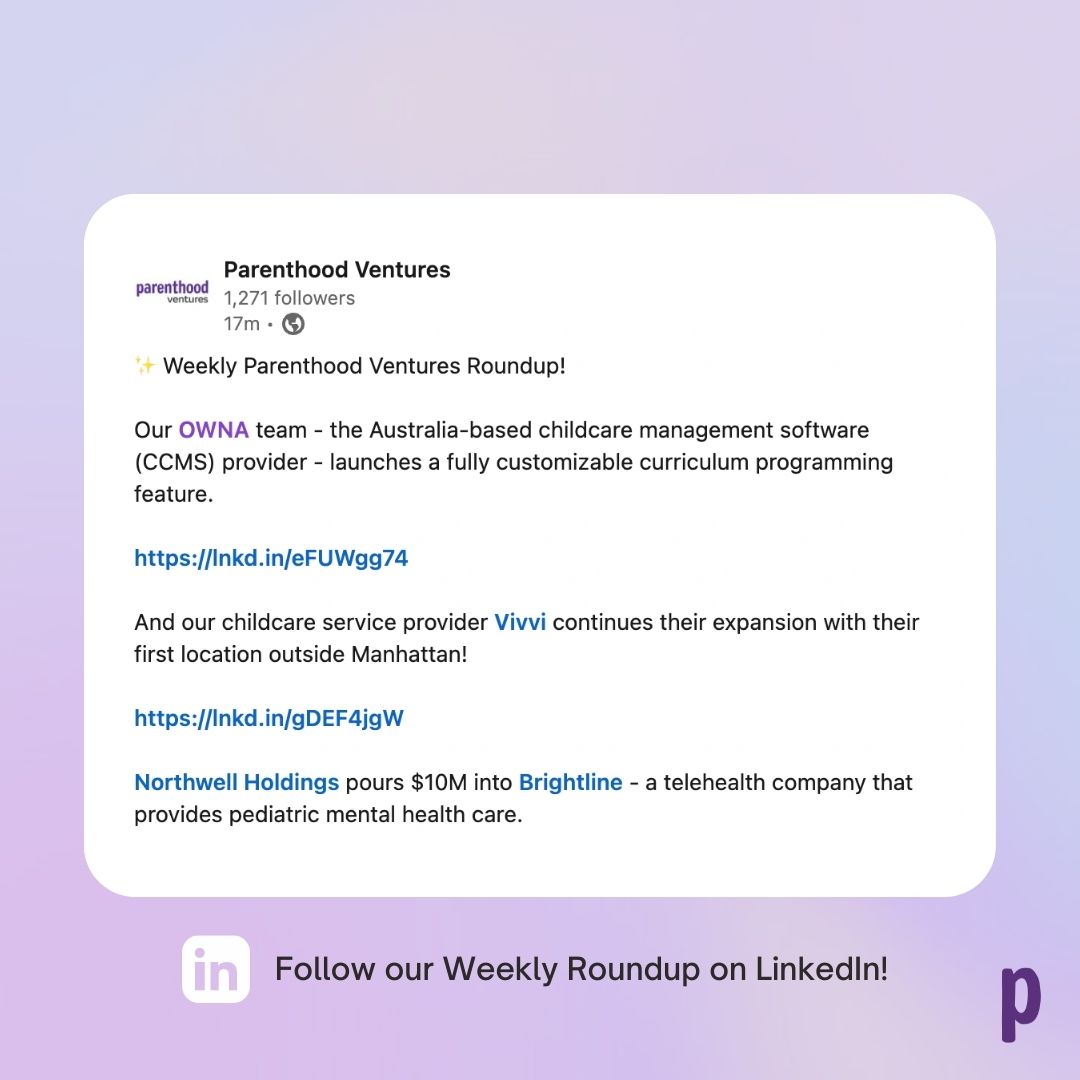 ✨ This week we're celebrating with our teams at Owna and <a href="/vivviearlylearn/">Vivvi</a>, and sending a huge congrats to the team at <a href="/hellobrightline/">Brightline</a>! 

To find the links to these stories and more, head to our LinkedIn!
