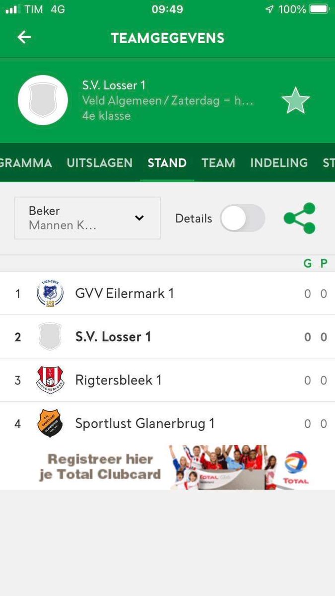 Bekerindeling SV Losser 1. De wedstrijden worden gespeeld op 3/4, 10/11 en 17/18 september. Alleen de groepswinnaar gaat door naar de volgende ronde.

Op 24/25 september start de competitie.