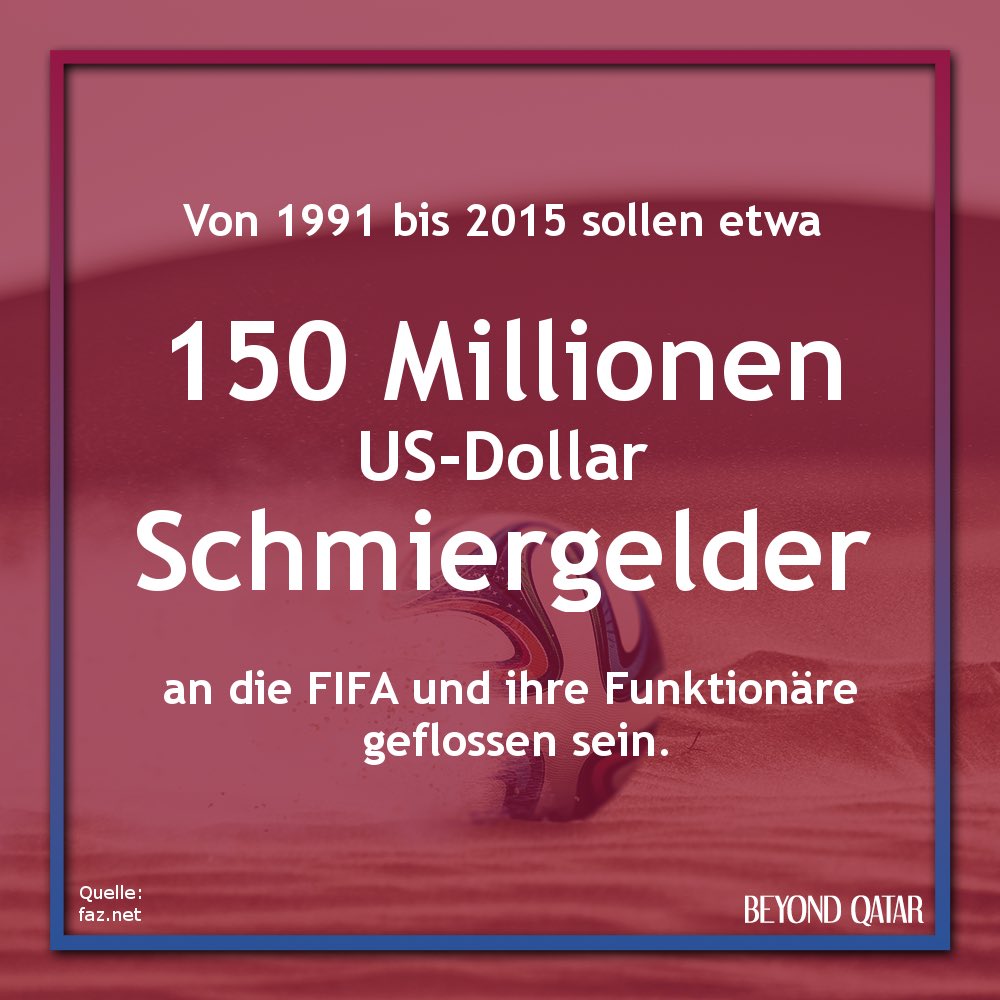 Schmiergeldzahlungen und Kick-back-Geschäfte innerhalb der #FIFA…

Mehr Infos 👉 instagram.com/p/Cgmen11IYP0/…

➡️ „BEYOND QATAR – die Geschichte hinter der Skandal-WM“
Ab 08. August.
Überall, wo es Podcasts gibt. 

#BeyondQatar #WM2022 #qatar22 #Korruption #worldcup2022