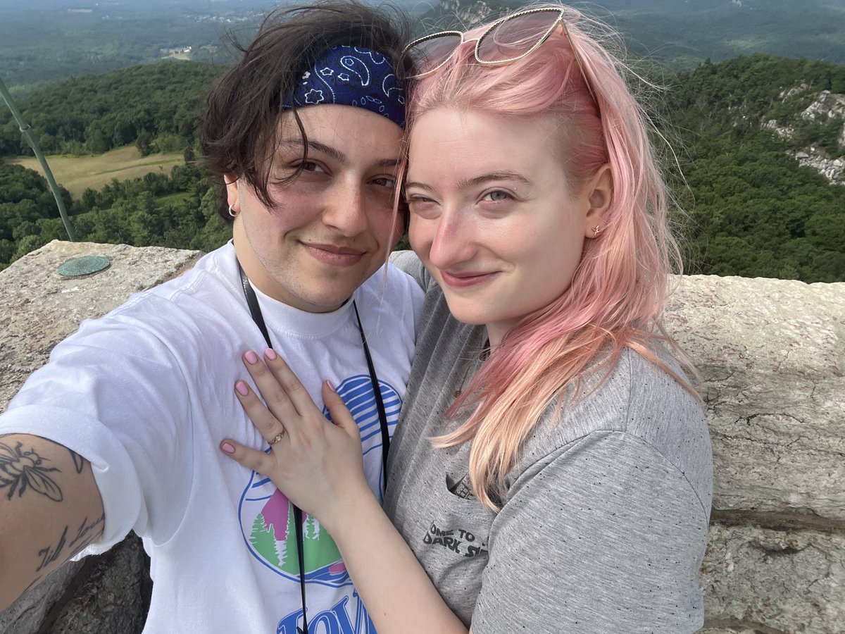 unclebeesy's tweet photo. we’re gettin’ married :-) https://t.co/HuxSLaIvlx