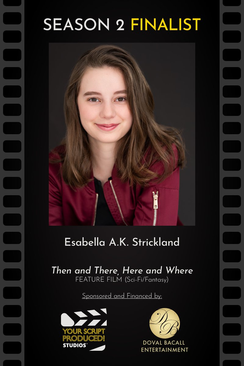 Your Script Produced! Studios (@script_produced) on Twitter photo Recognizing the talented #YSPseason2 Finalist <a href="/OrabellaOracle/">Esabella A.K. Strickland 📖 Author / Animator</a> for the Sci-Fi/Fantasy Feature Film "Then and There, Here and Where."
#GotScript? Season 3 Deadline Approaching August 31, 2022
***
Learn More and Submit at YourScriptProducedStudios.com Recognizing the talented #YSPseason2 Finalist <a href="/OrabellaOracle/">Esabella A.K. Strickland 📖 Author / Animator</a> for the Sci-Fi/Fantasy Feature Film "Then and There, Here and Where."
#GotScript? Season 3 Deadline Approaching August 31, 2022
***
Learn More and Submit at YourScriptProducedStudios.com