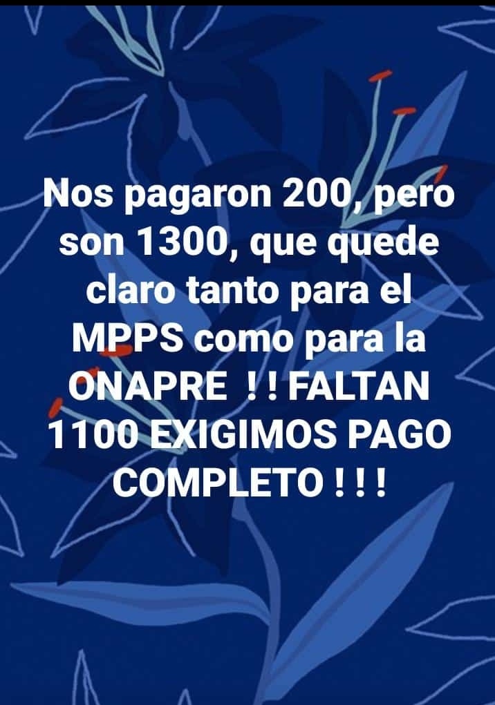 Queremos nuestro pago completo no a la Estafa respeten nuestro derechos laborales... #soypersonaldesalud <a href="/NicolasMaduro/">Nicolás Maduro</a>