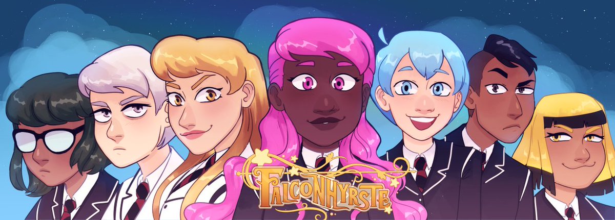 Announcement time!! Falconhyrste is officially coming back back from webcomic hiatus heck!!! We'll be resuming updates on Mondays and Fridays starting August 8th on Tapas and Webtoons. And to celebrate, we're hosting a Q+A event. We hope you're excited to read more pages 💖