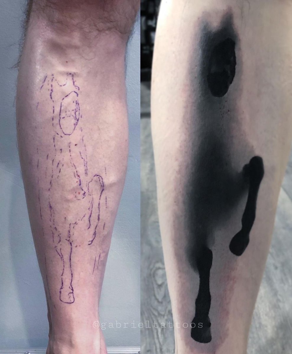 Killer Ink Tattoo on Twitter "Dope stencil vs tattoo by Gabriel Maniak