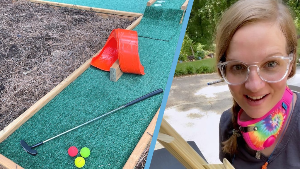 Meet DIY enthusiast Alex Brownfield and see how her Outdoor Challenge-winning mini-golf game can transform your backyard in our latest Behind the Mask. bit.ly/3Jj9LEH