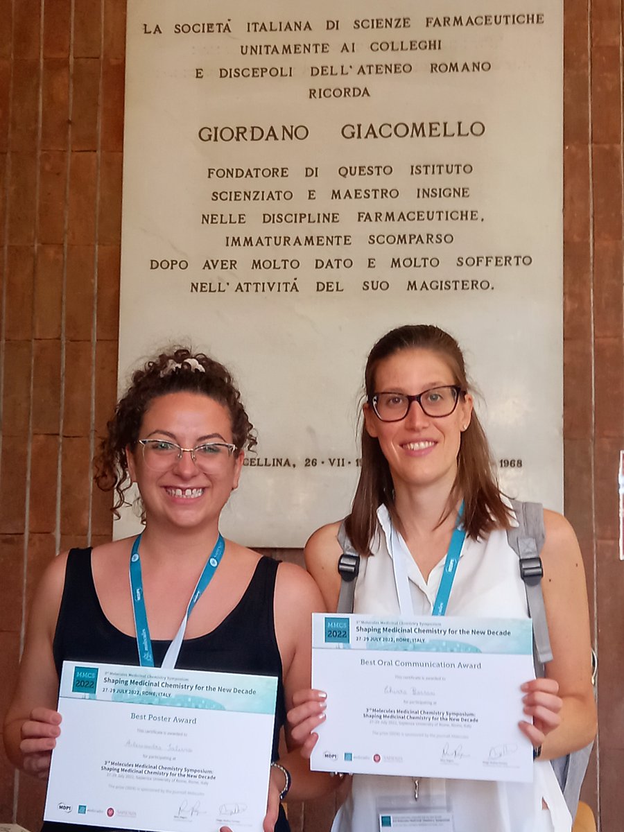BorsariChiara's tweet photo. Thrilled to have been awarded the Best Oral Presentation Award at the #MMCS2022. #MedChem #kinase #covalent @UniBasel_en Huge congratulations also to @ales_salerno for the Best Poster Award! @Unibo #MTDLs https://t.co/09vnevAu7k