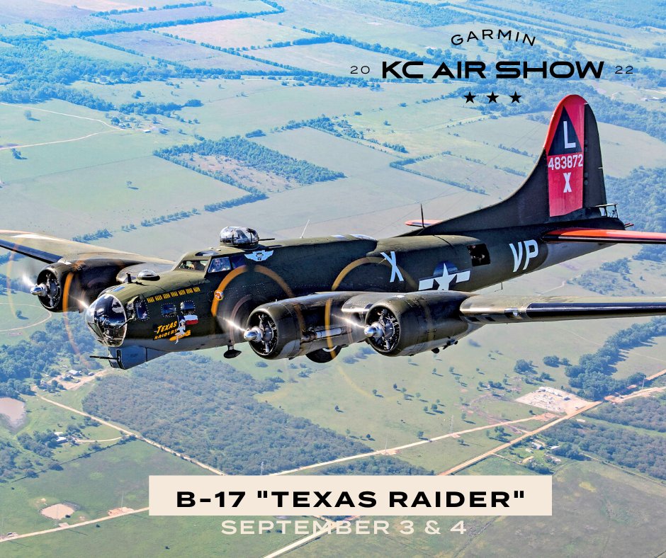 KCAirShow's tweet image. Take a look at some of our static displays! 👀 You will be able to see these up close at the Garmin KC Air Show! 

You can check out all of our static aircraft here: kcairshow.org/attractions/st…

#garminkcairshow #staticdisplay #BlackHawk #Spooky #B17TexasRaider