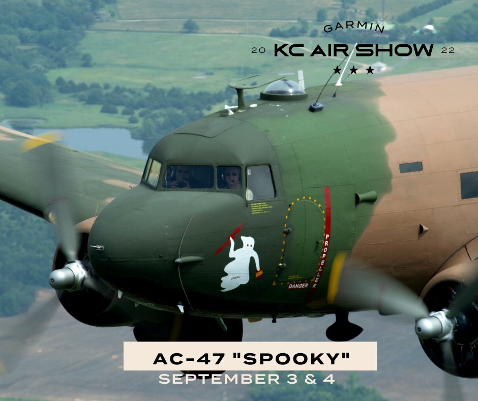 KCAirShow's tweet image. Take a look at some of our static displays! 👀 You will be able to see these up close at the Garmin KC Air Show! 

You can check out all of our static aircraft here: kcairshow.org/attractions/st…

#garminkcairshow #staticdisplay #BlackHawk #Spooky #B17TexasRaider