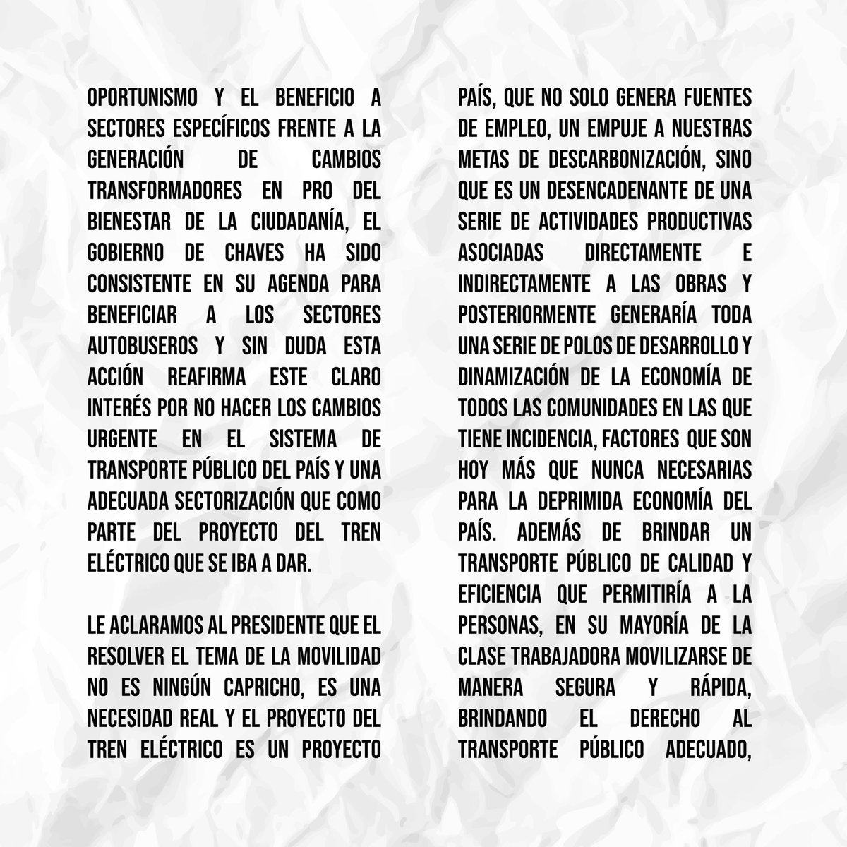 FEUNA_CR's tweet photo. decisión tomada sin ningún sustento técnico de peso, basada en imprecisiones y juicios de valor, que solo denotan la falta de visión país, el oportunismo y el poco interés por acabar con una de las problemáticas más relevantes que hoy enfrenta la ciudadanía.
#FEUNA https://t.co/AtXsWcZ9Mh