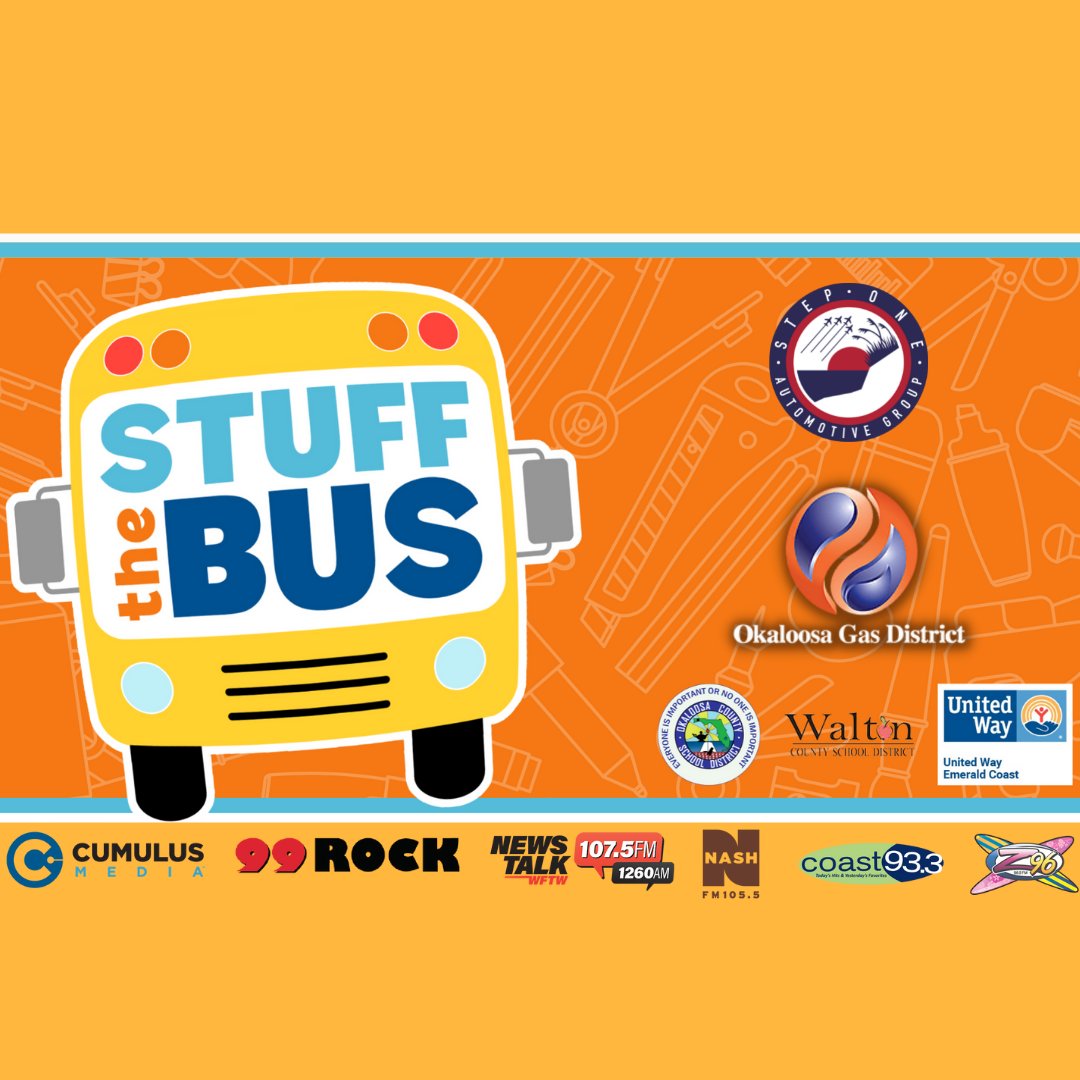 Help us Stuff the Bus with school supplies tomorrow from 8am to 4pm at Walmart Supercenters in Fort Walton Beach, Crestview and Niceville. Details at WNCV.com