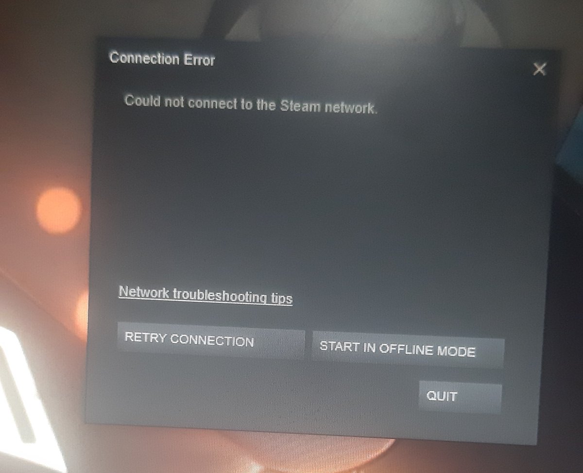 Connexion au réseau Steam impossible