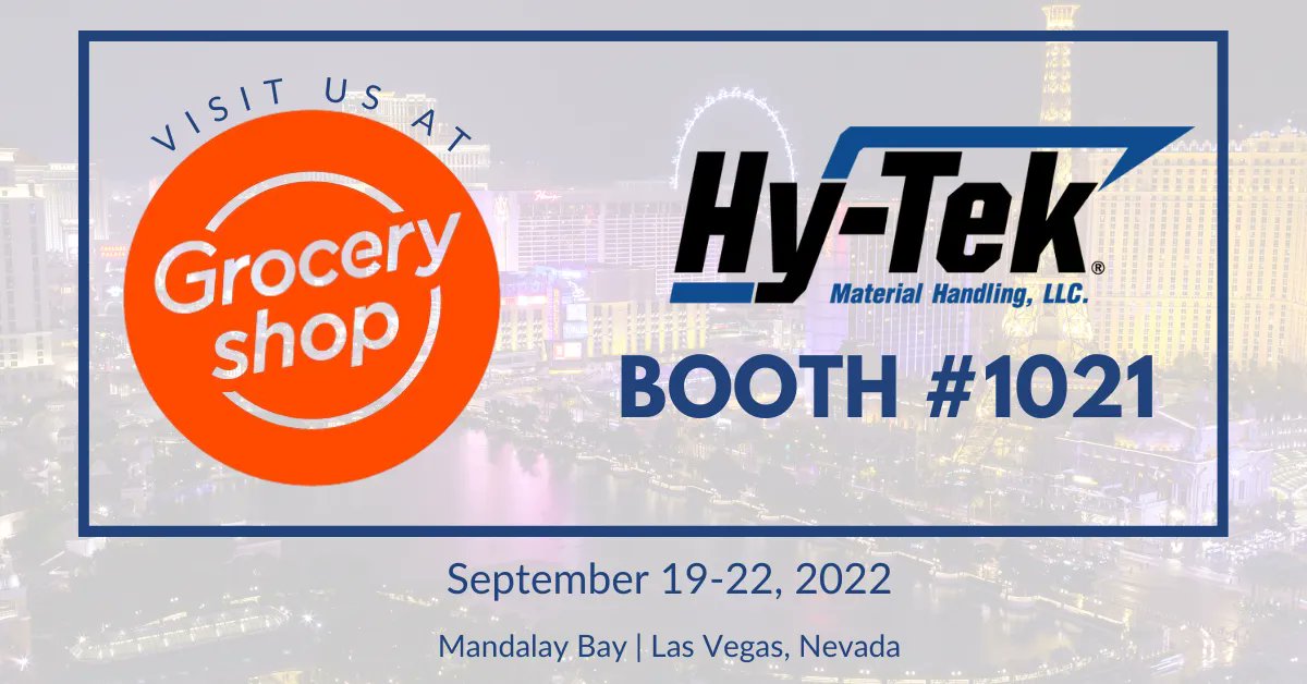 Hy-Tek is headed to #Vegas for #GroceryShop2022! Visit us at Booth #1021 to learn about how we can #automate, innovate and transform your #foodandbev operation. For more info &amp; to register: bit.ly/3PG9Pkk #foodandbev #tradeshow #lasvegas #groceryshop #shoptalk