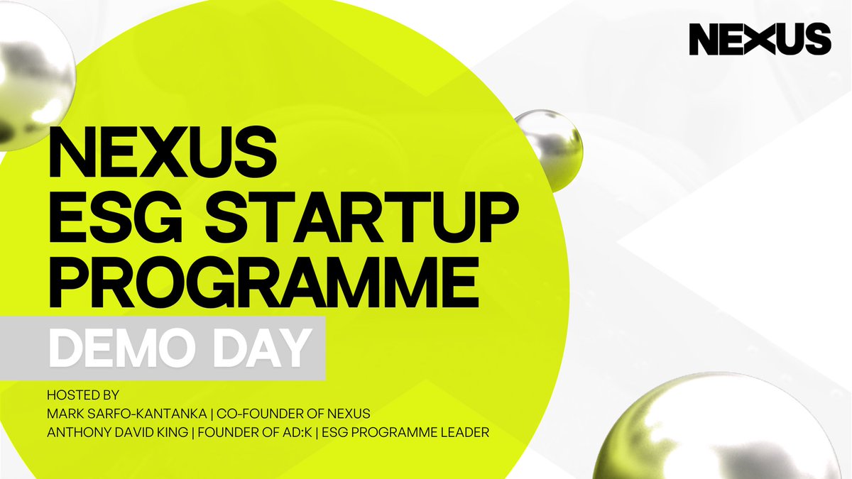 The NEXUS ESG Startup Programme has been developing founders and startups in the #creative, #tech &amp; #digital industries. Watch our #Demoday and hear pitches from the #founders of some of the exciting new startups of #Cohort 4. 
bit.ly/3OHXIC8