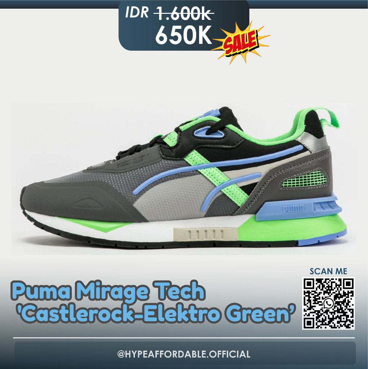 hypeaffordable's tweet photo. 📍READY STOCK📍

Puma Mirage Tech 'Castlerock-Elektro Green'

Kondisi : Brand New in Box (BNIB)
Size : 41, 43, 44
Retail : ❌Rp 1.600.000❌
Sale : ✅Rp 650.000✅

🍊 https://t.co/wVnscej237
✨ 100% Original or Money Back ✨

#zonauang #zonajajan #zonaba #wts https://t.co/XiZxcyP4ZO
