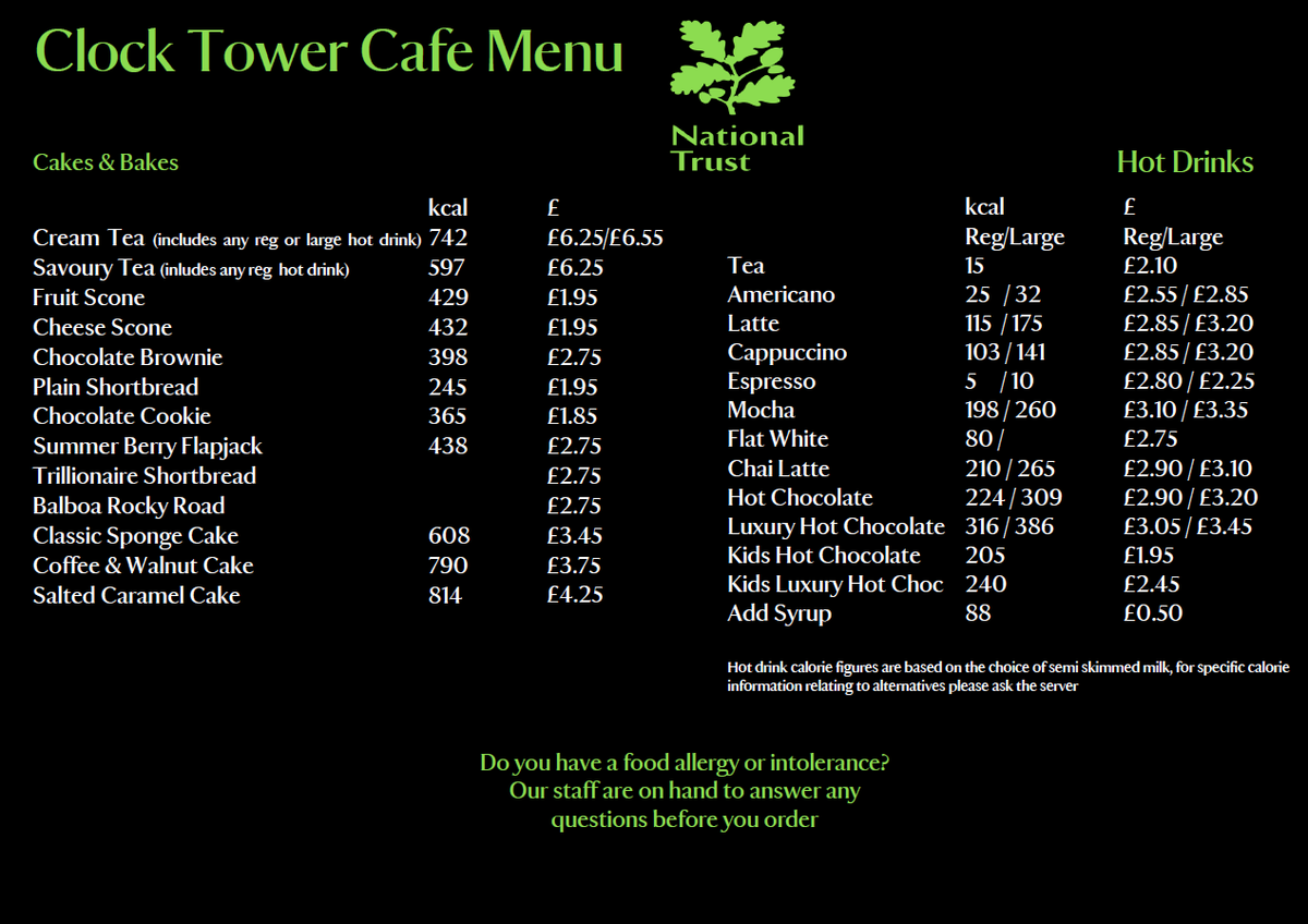 WallingtonNt's tweet photo. Any weekend plans? Eating out? The Clocktower café has its new summer menu now live with lots of options both hot and cold. Amongst the new additions are the Salted Caramel Cake and Summer Berry Flapjack. Yum! Open daily 10am to 5pm #EatingOut #ClocktowerCafe #DecisionDecision https://t.co/HmiVB4t92K