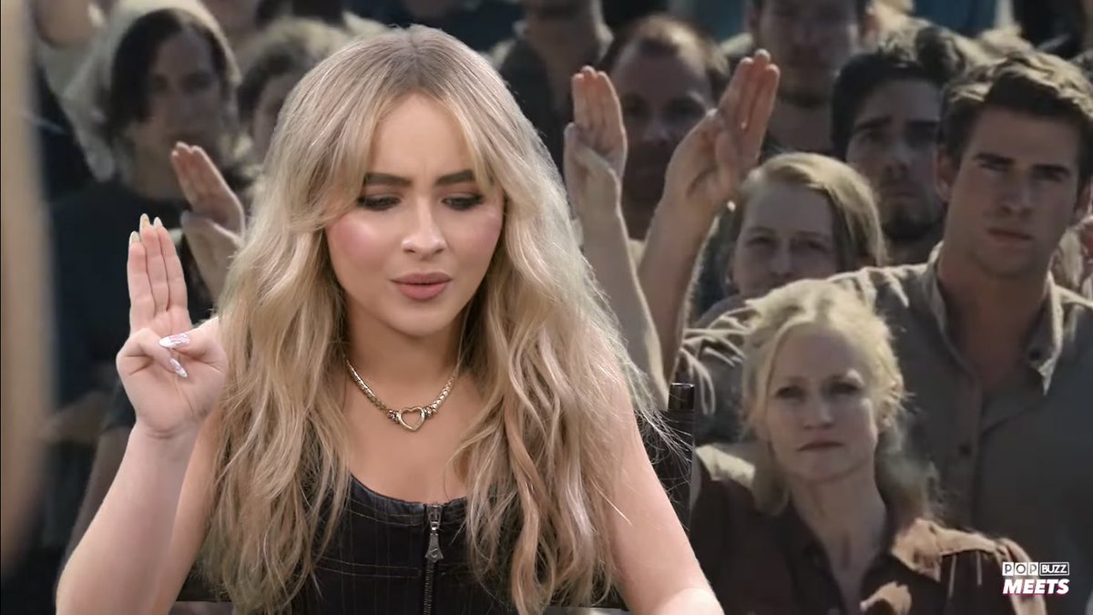 betuwnna's tweet image. did you know sabrina carpenter made an appearance in the hunger games movie?