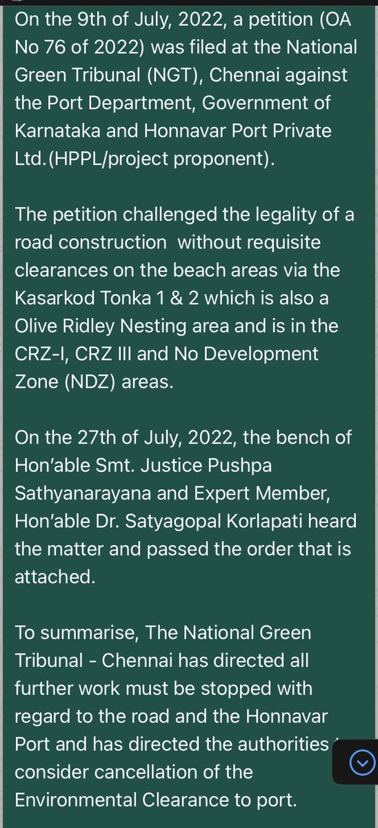 LivingEarthFndn's tweet photo. A petition by a fisher woman was filed on July 9th in The NGT - Chennai challenging  the legality of a road construction for the Honnavar port without clearances on the beach areas of Kasarkod in the CRZ-I, CRZ III, (NDZ) areas and a Olive Ridley turtle nesting area!On July 27… https://t.co/hjPUJc1WcK