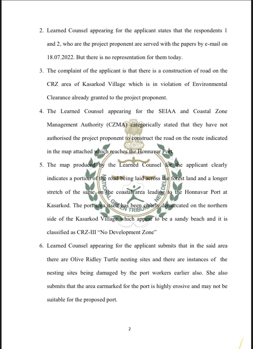 LivingEarthFndn's tweet photo. A petition by a fisher woman was filed on July 9th in The NGT - Chennai challenging  the legality of a road construction for the Honnavar port without clearances on the beach areas of Kasarkod in the CRZ-I, CRZ III, (NDZ) areas and a Olive Ridley turtle nesting area!On July 27… https://t.co/hjPUJc1WcK