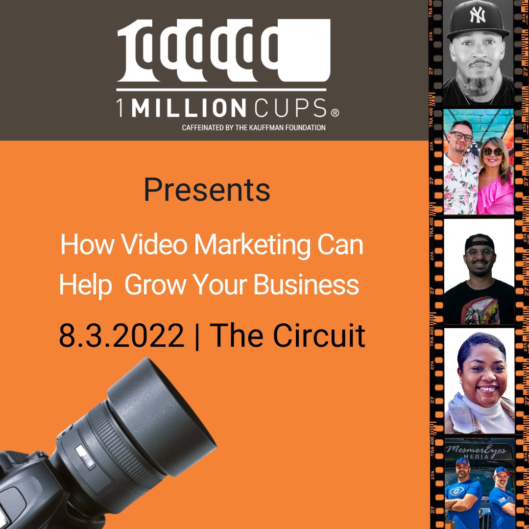 Find out how video marketing can help grow your business at the next 1MC on 8.3.22 at The Circuit! An expert panel will answer the top questions all clients are asking and then turn the camera on YOU to seek your feedback on the challenges they are facing. 

#1mc #videomarketing