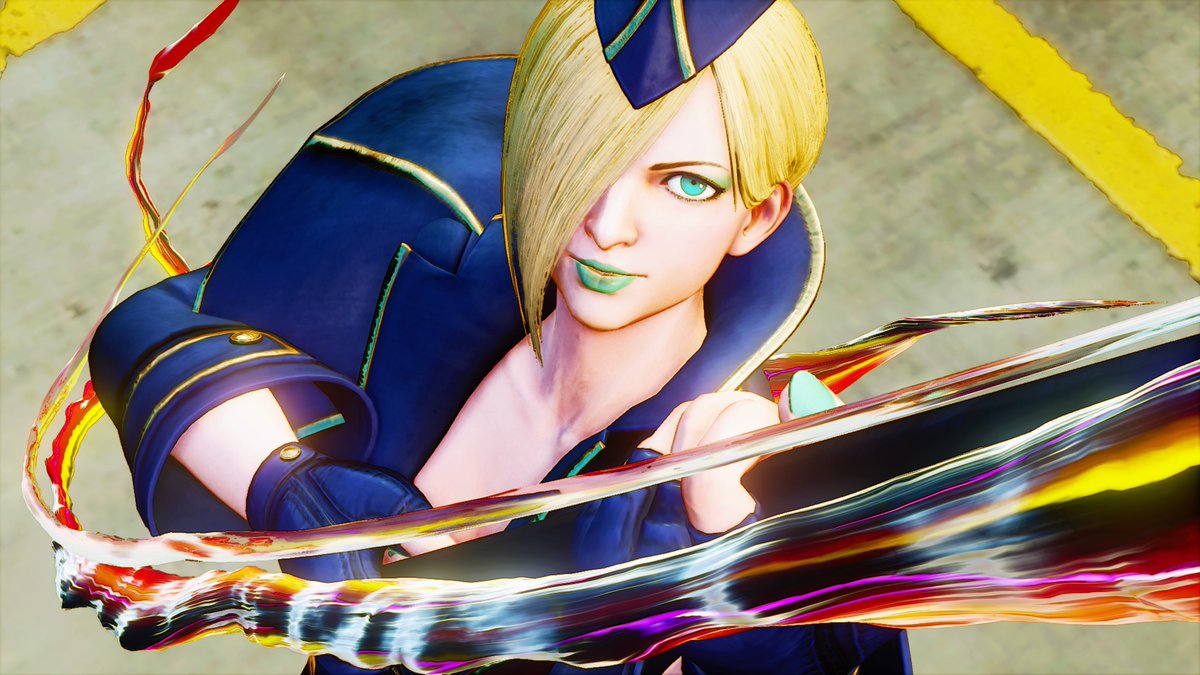 StreetFighter's tweet image. No matter where she goes, Falke is always happy to sport her favorite lipstick shade on #NationalLipstickDay 💄.
#StreetFighter #SF35th