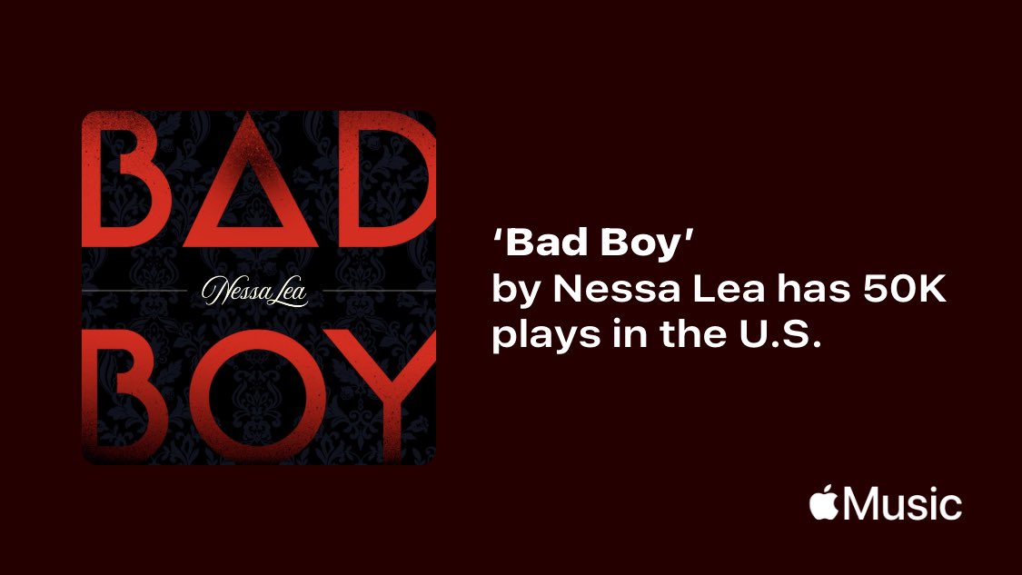 I’m late to post this here, but I passed a new milestone on <a href="/AppleMusic/">Apple Music</a>. I am so so happy and grateful for this! Thank you for listening to Bad Boy! 🥀🐺
artists.apple.com/i/dUSCqZel1_xX…