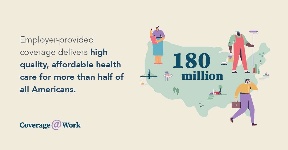 Why is this a big deal? It means most of us, including half of Black Americans, half of all kids, and one-in-six people below the poverty line, get access to health coverage through employers. bit.ly/3ILhEm9