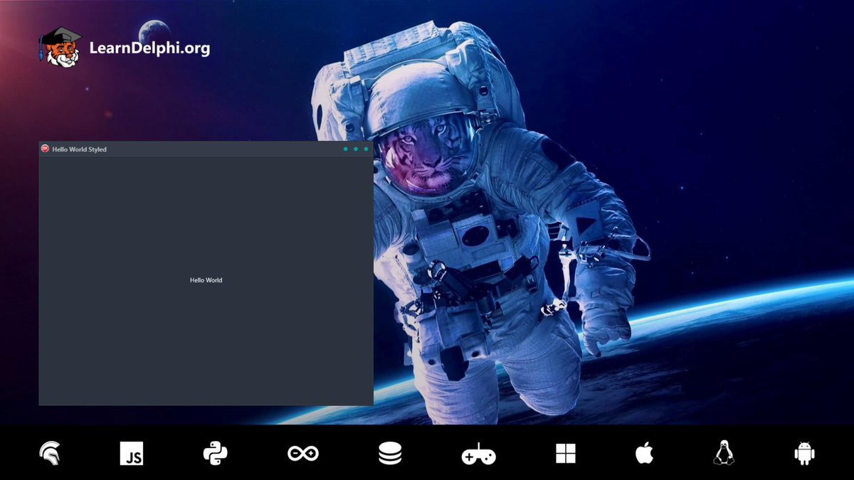 Hello World Styled is the perfect cross-platform app for anyone looking to build an app with a single #code base &amp; a single #UI. It uses one of the #application styles available for #FireMonkey. Learn more:  embt.co/3bdploO <a href="/learndelphi/">Learn Delphi</a>