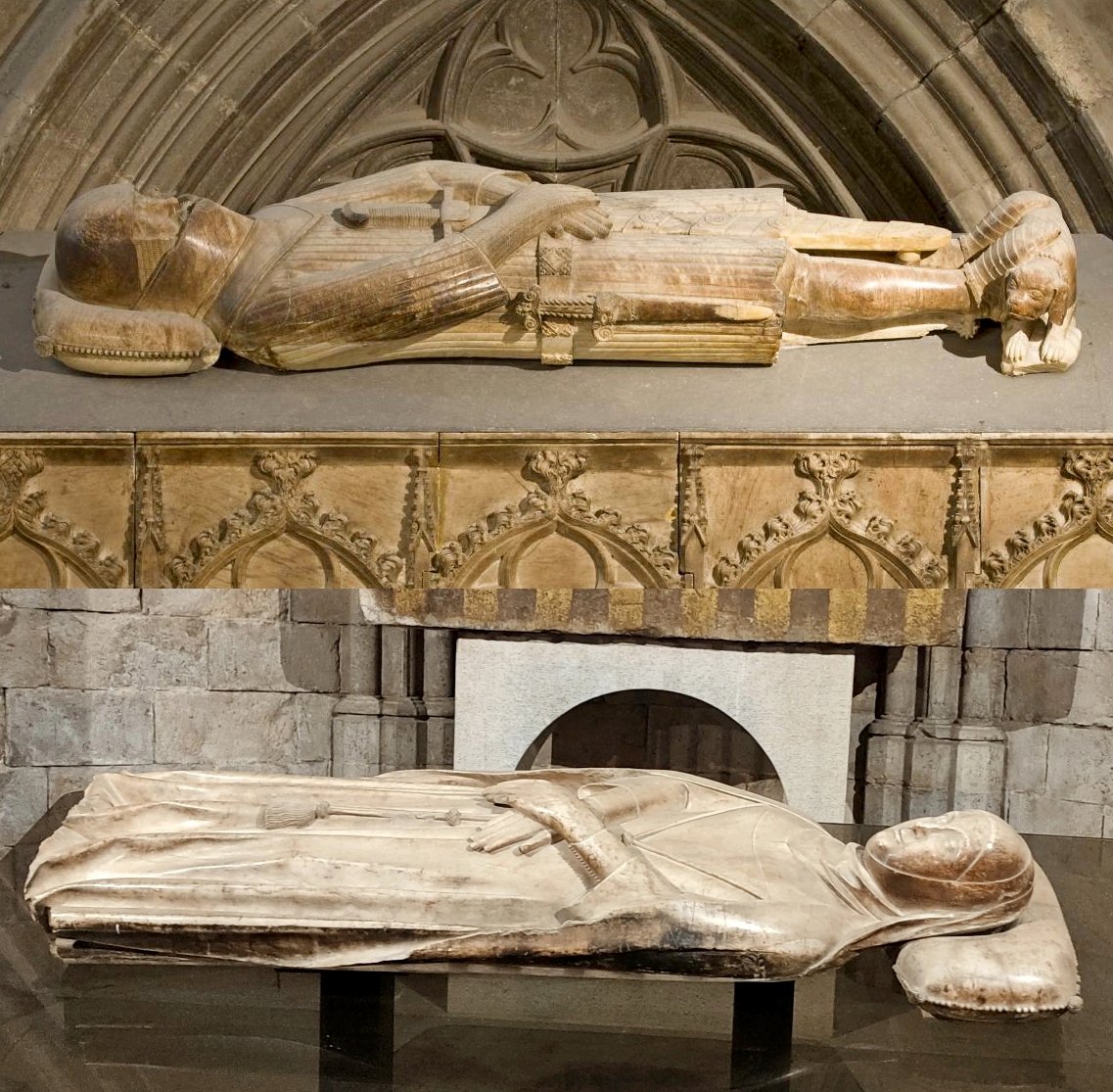 Les obres de la Catedral de Girona avancen. És l'estiu de 1385 i el rei Pere III el Cerimoniós veu que ha arribat l'hora de traslladar els sepulcres comtals de Ramon Berenguer II i Ermessenda de Carcassona a dins de la Seu, i en #taldiacomahir n'ordena pagar el trasllat. Fil 👇