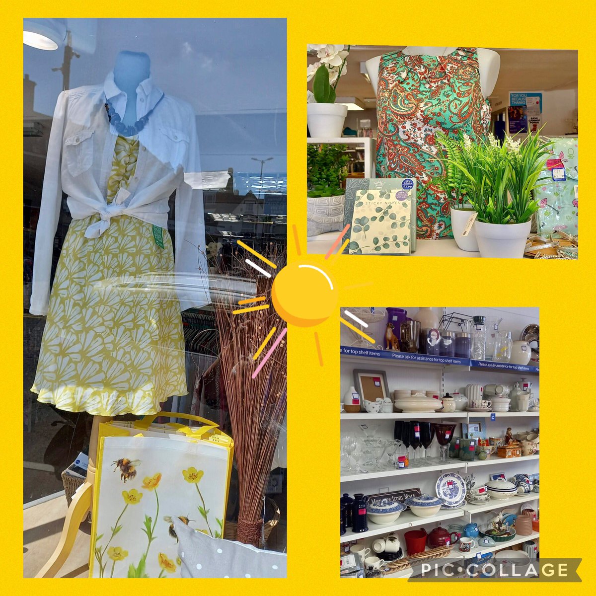 The sun is out @crukcoleford #Coleford #forestofdean is ready for the weekend. Pick up that perfect #summerdress  or cool top. #lookgreatforless #charityfind
