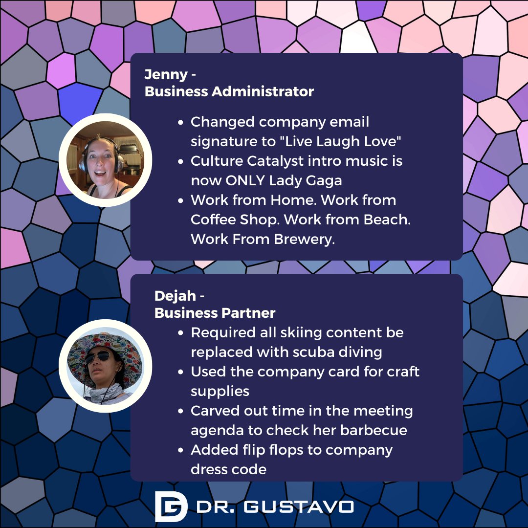 CultureTrumps's tweet photo. Happy Friday everyone! You may have noticed that Gustavo hasn't been around. He is spending July and August trekking through Spain and getting some much needed R&amp;R. 
Don't worry - @dejahtu and I have been staying busy while he's away. What do you think of our changes?
-D&amp;J https://t.co/ZWN2rBwQAp