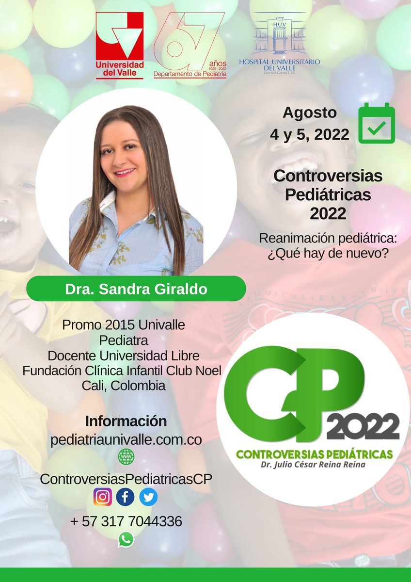 ControversiasCP's tweet photo. #RCP pediátrico 👶🏽🧒🏼 a cargo de la Dra. Sandra Giraldo 👩🏻‍⚕️

#CP2022

INSCRIPCIONES EN
🌐https://t.co/kUxS0uhgVH

#salud #medicine #pediatria #event #infectologia #gastroenterologia #hepatologia #nutrition #neumologia #inmunologia #nefrologia #endocrinologia #cardiologia #neonato https://t.co/tQxbdewH14