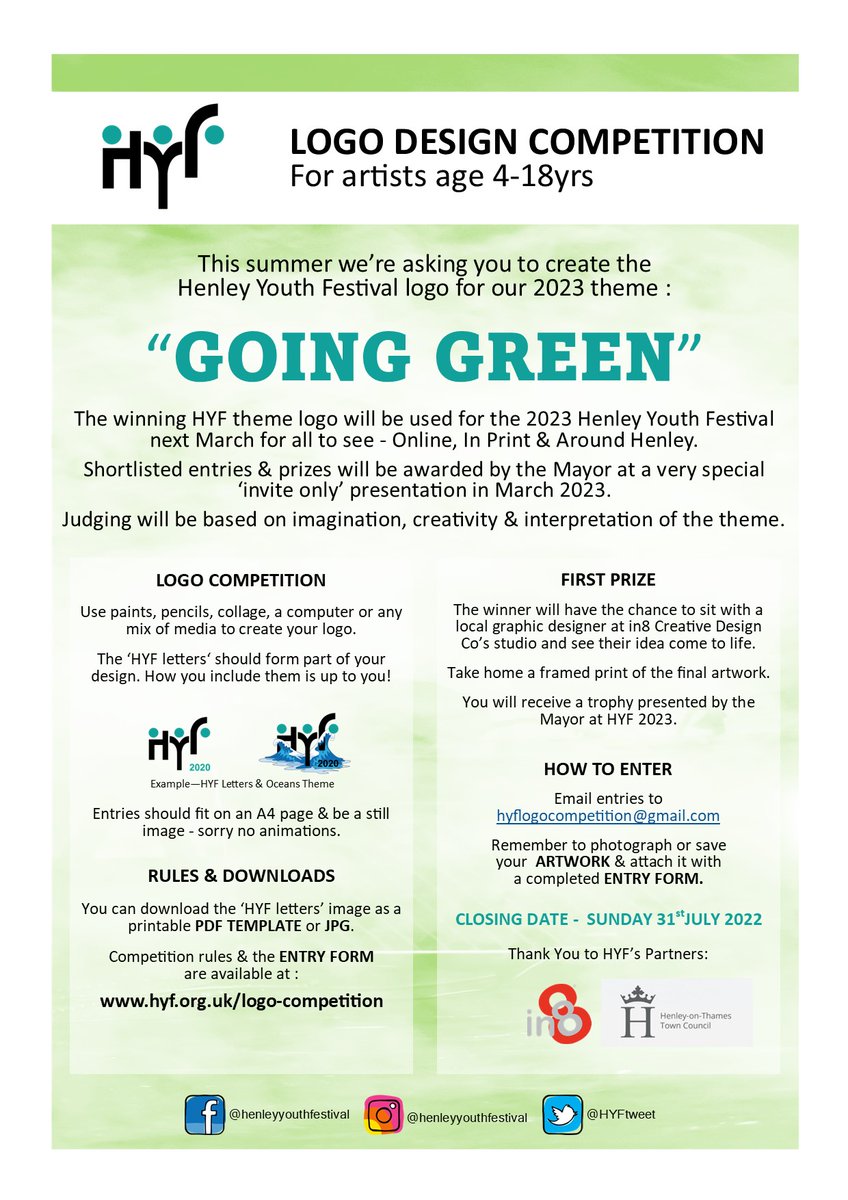 Only a couple of days left to enter our HYF Logo Competition to be our logo for HYF 2023! Entries close 31 July.

See hyf.org.uk/logo-competiti… for full details! 😊🎨