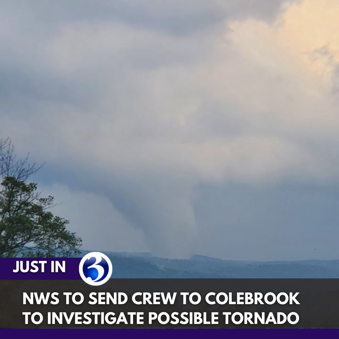 WFSBnews's tweet photo. The National Weather Service is officially headed to #Colebrook to investigate this possible tornado: https://t.co/wJMGJHJsjn https://t.co/WH7SAn36PR