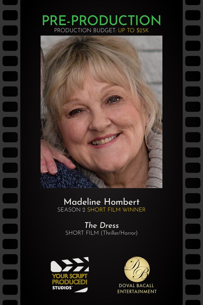 Script_Produced's tweet image. Recognizing the talented #YSPseason2 Grand Prize Winner Madeline Hombert for the Thriller/Horror Short Film "The Dress."
#GotScript? Season 3 Deadline Approaching August 31, 2022
***
Learn More and Submit at YourScriptProducedStudios.com
#YourScriptProduced