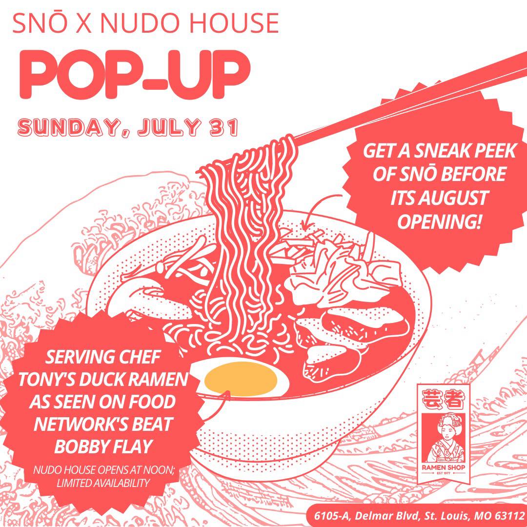 TheDelmarLoop's tweet photo. This Sunday! A very special event at @nudohousestl, 6105-A Delmar. Starts at Noon - Limited availability.
#YUM #NudoHouse #TheDelmarLoop #PopUp #SundayFunday https://t.co/x6qqbdtmql