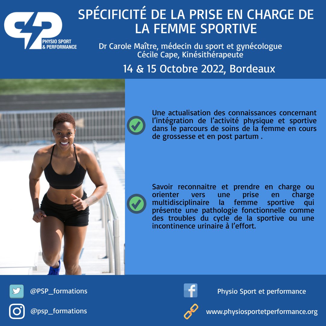 PSP_formations's tweet photo. 📣 NOS PROCHAINES FORMATIONS 2022📣 

➡️La cheville traumatique
➡️Syndome fémoro-patellaire
➡️Prise en charge de la femme sportive
➡️Préférences Motrices Naturelles (VOLODALEN)x

✅DPC

🔗Infos et inscription sur https://t.co/0GKuvcR312
@PSP_formations @biscaphysio https://t.co/fJIezIYB5E